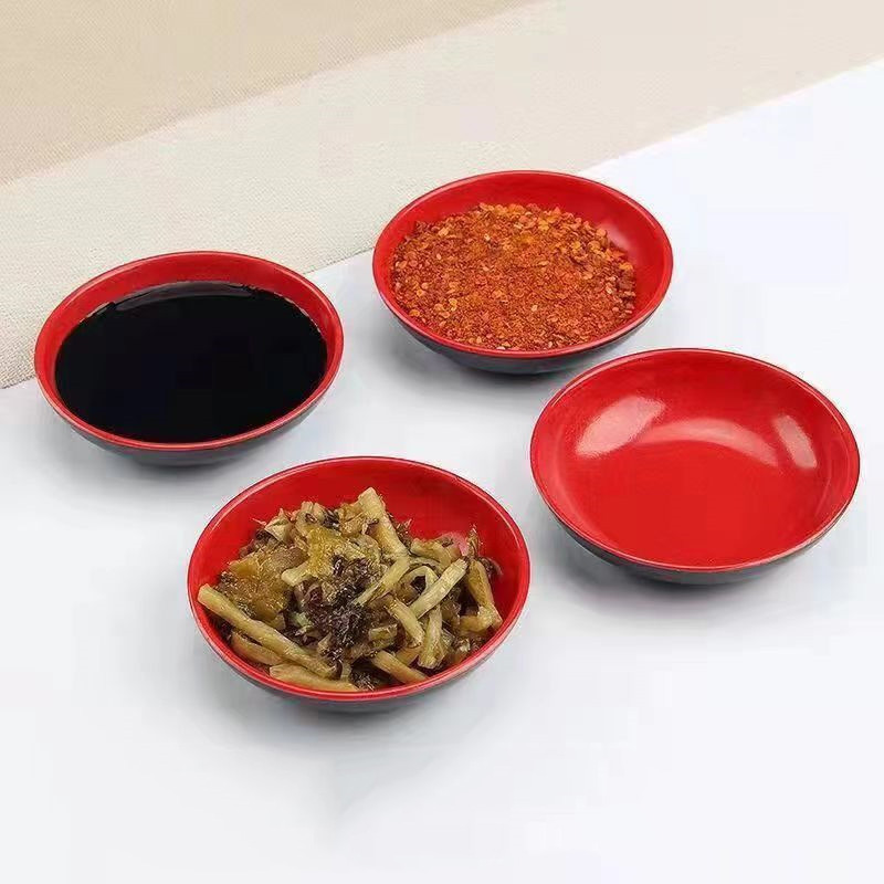 Sauce Dipping Cup - 3 Stück Runde Melamin-Gewürzschalen in Rot