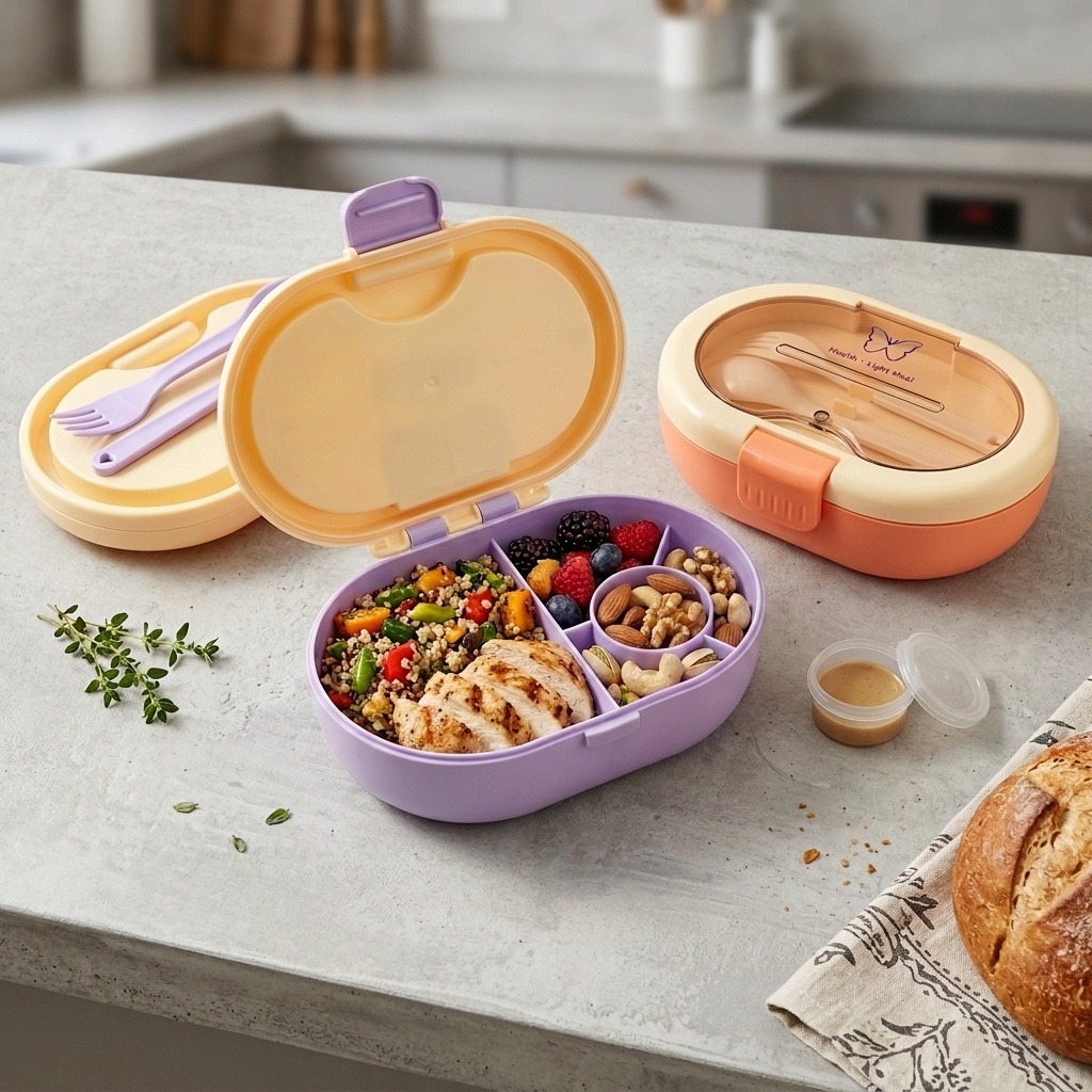 Plastik-Bento-Lunchbox mit Fäc – Meal Prep Or Prep Meal Bewertung und Preis